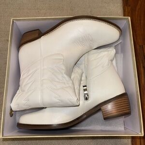 White Leather Cowboy Boots